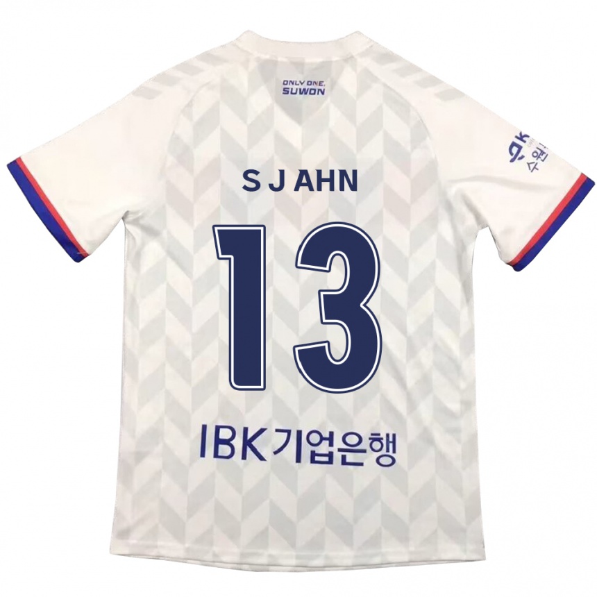 Niño Fútbol Camiseta Jun-Su Ahn #13 Blanco Azul 2ª Equipación 2024/25 Argentina