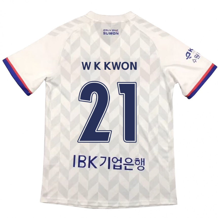 Niño Fútbol Camiseta Kyung-Won Kwon #21 Blanco Azul 2ª Equipación 2024/25 Argentina