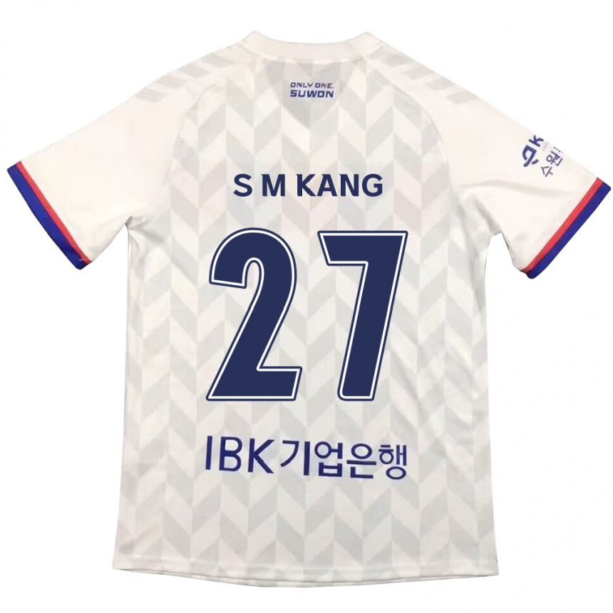 Niño Fútbol Camiseta Min-Sung Kang #27 Blanco Azul 2ª Equipación 2024/25 Argentina