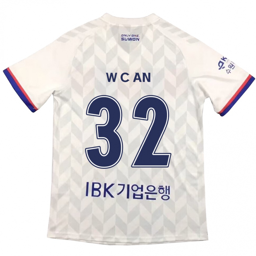 Niño Fútbol Camiseta Chi-Woo An #32 Blanco Azul 2ª Equipación 2024/25 Argentina