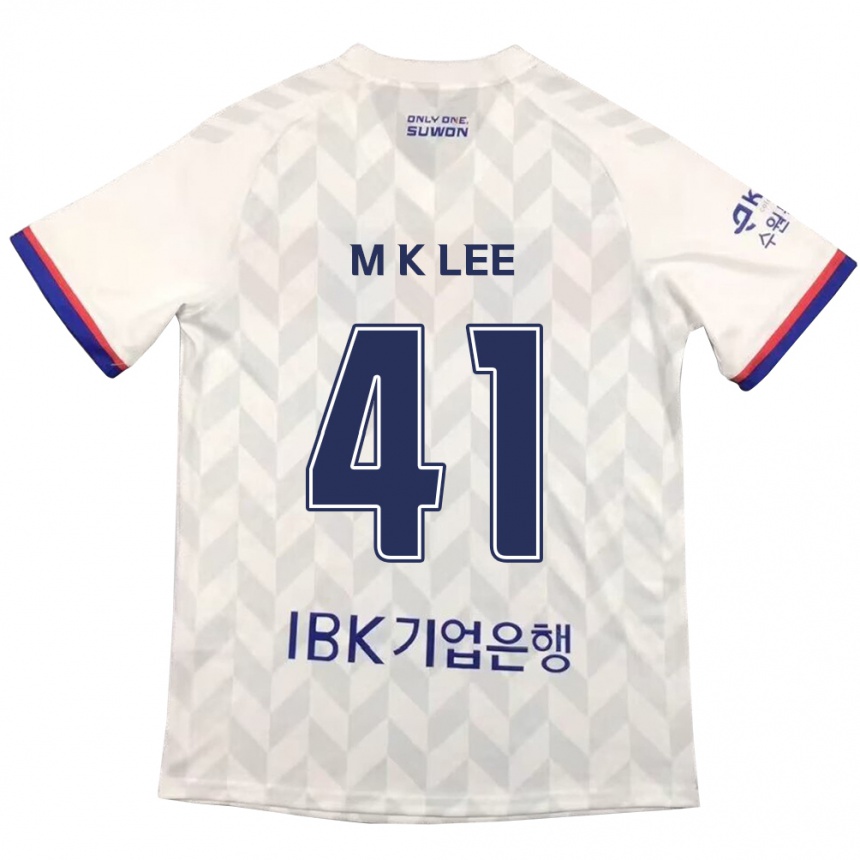 Niño Fútbol Camiseta Kyung-Min Lee #41 Blanco Azul 2ª Equipación 2024/25 Argentina