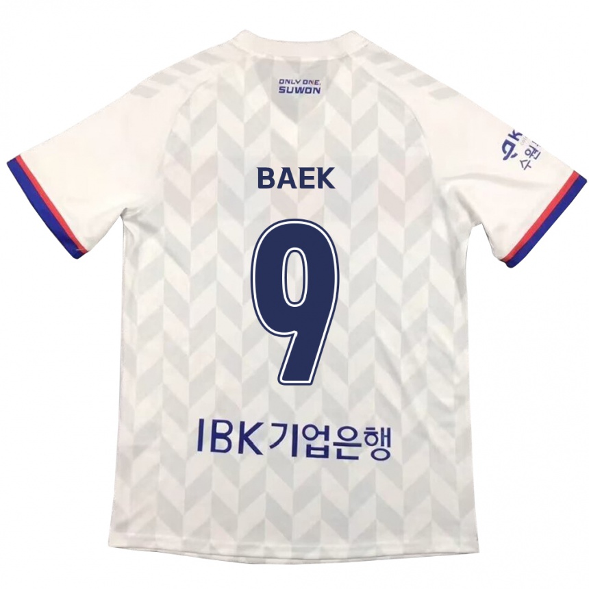 Niño Fútbol Camiseta Kyeong Baek #9 Blanco Azul 2ª Equipación 2024/25 Argentina