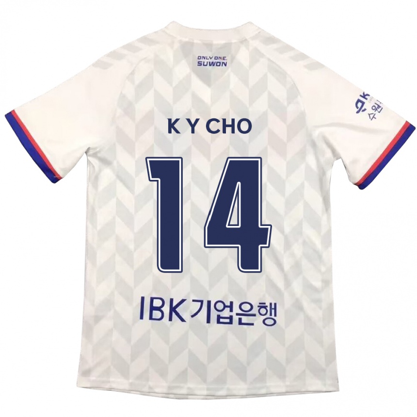 Niño Fútbol Camiseta Yun-Kwon Cho #14 Blanco Azul 2ª Equipación 2024/25 Argentina