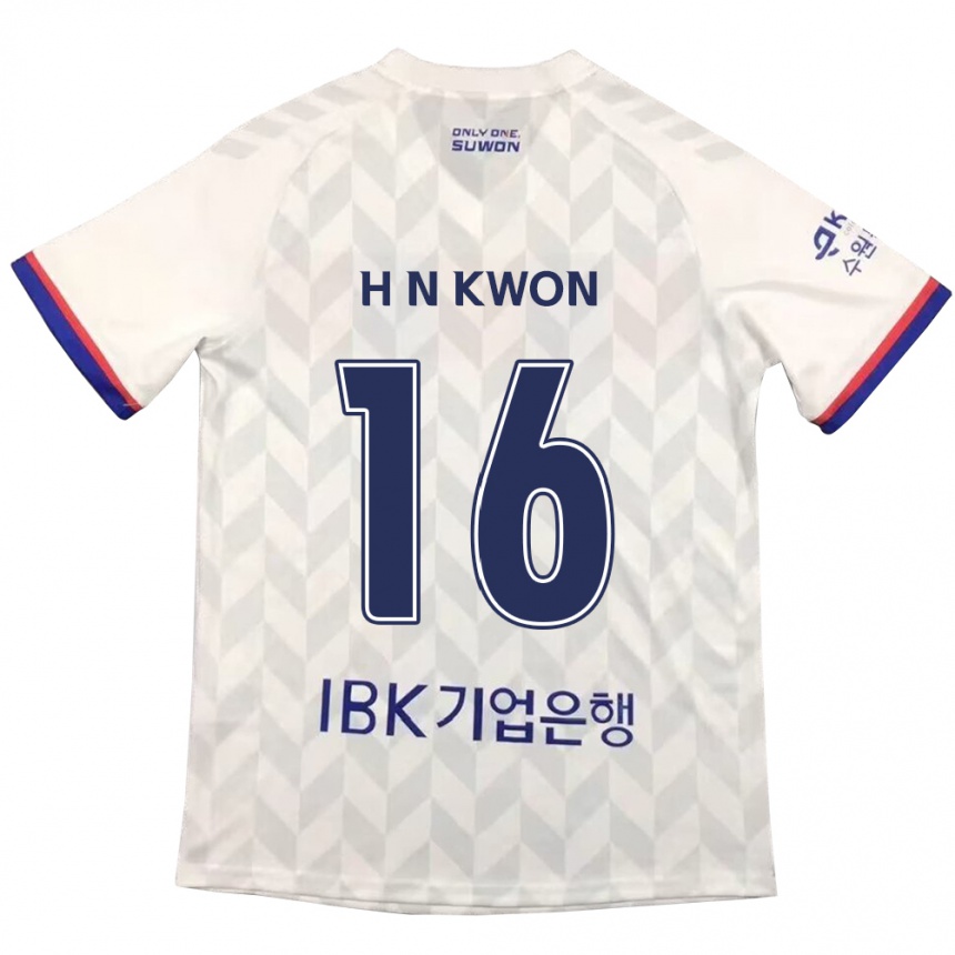 Niño Fútbol Camiseta Nam-Hoon Kwon #16 Blanco Azul 2ª Equipación 2024/25 Argentina