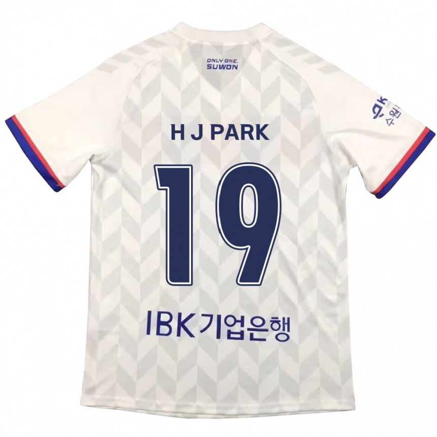 Niño Fútbol Camiseta Jun-Hui Park #19 Blanco Azul 2ª Equipación 2024/25 Argentina