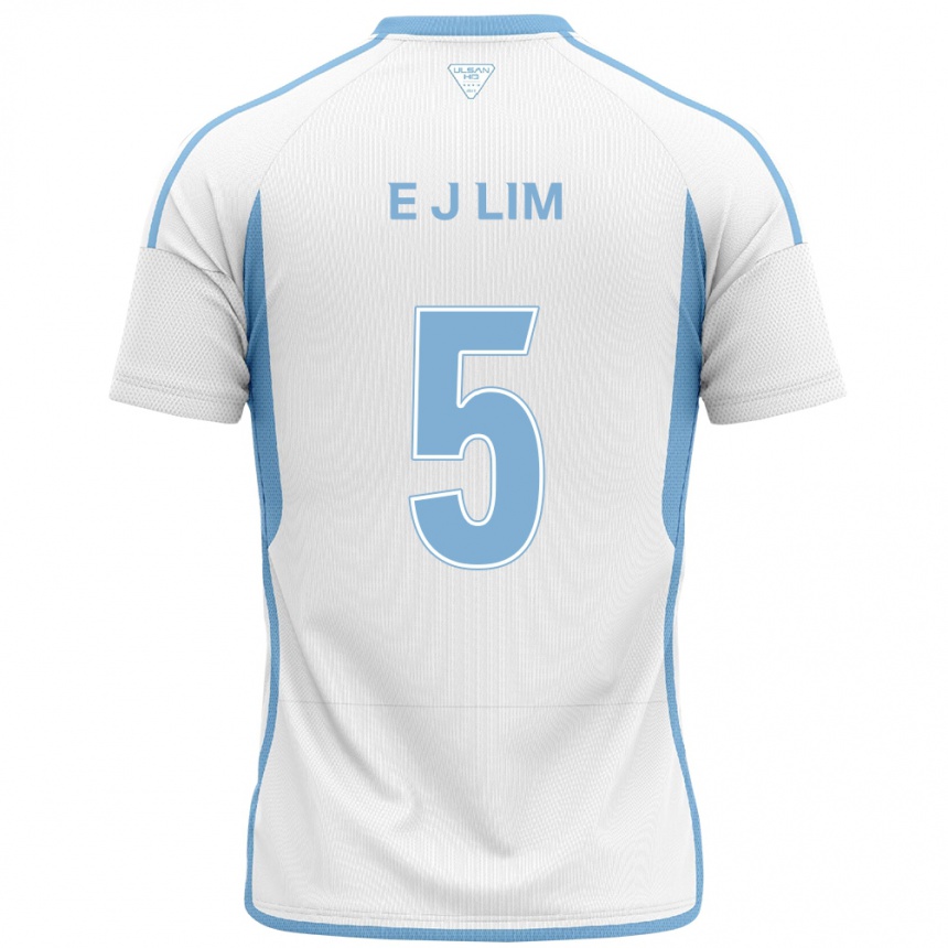 Niño Fútbol Camiseta Jong-Eun Lim #5 Blanco Azul 2ª Equipación 2024/25 Argentina