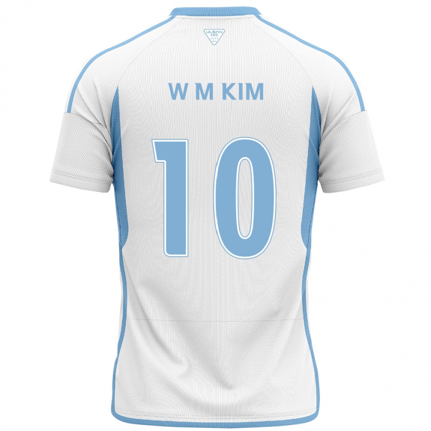 Niño Fútbol Camiseta Min-Woo Kim #10 Blanco Azul 2ª Equipación 2024/25 Argentina