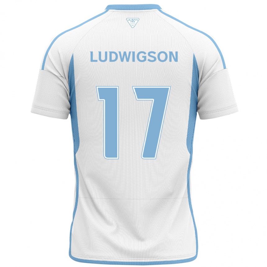 Niño Fútbol Camiseta Gustav Ludwigson #17 Blanco Azul 2ª Equipación 2024/25 Argentina