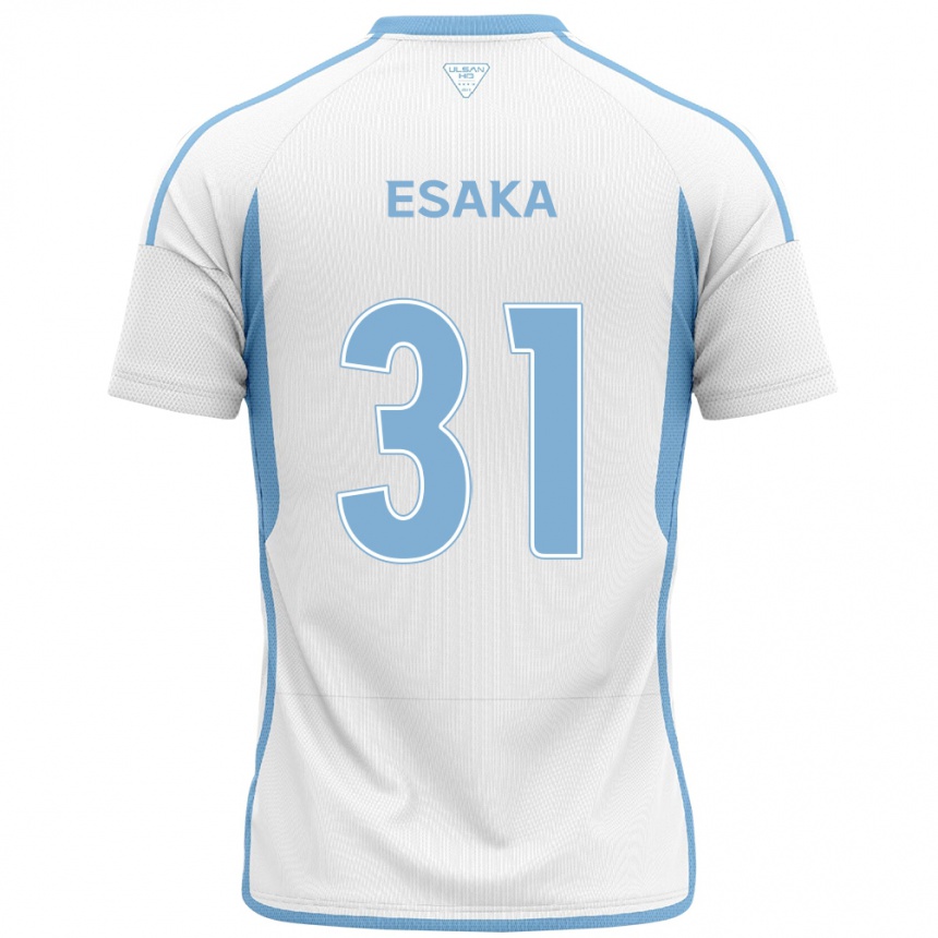 Niño Fútbol Camiseta Ataru Esaka #31 Blanco Azul 2ª Equipación 2024/25 Argentina