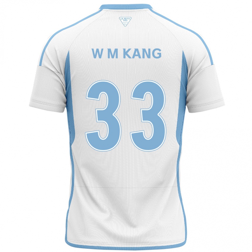 Niño Fútbol Camiseta Min-Woo Kang #33 Blanco Azul 2ª Equipación 2024/25 Argentina