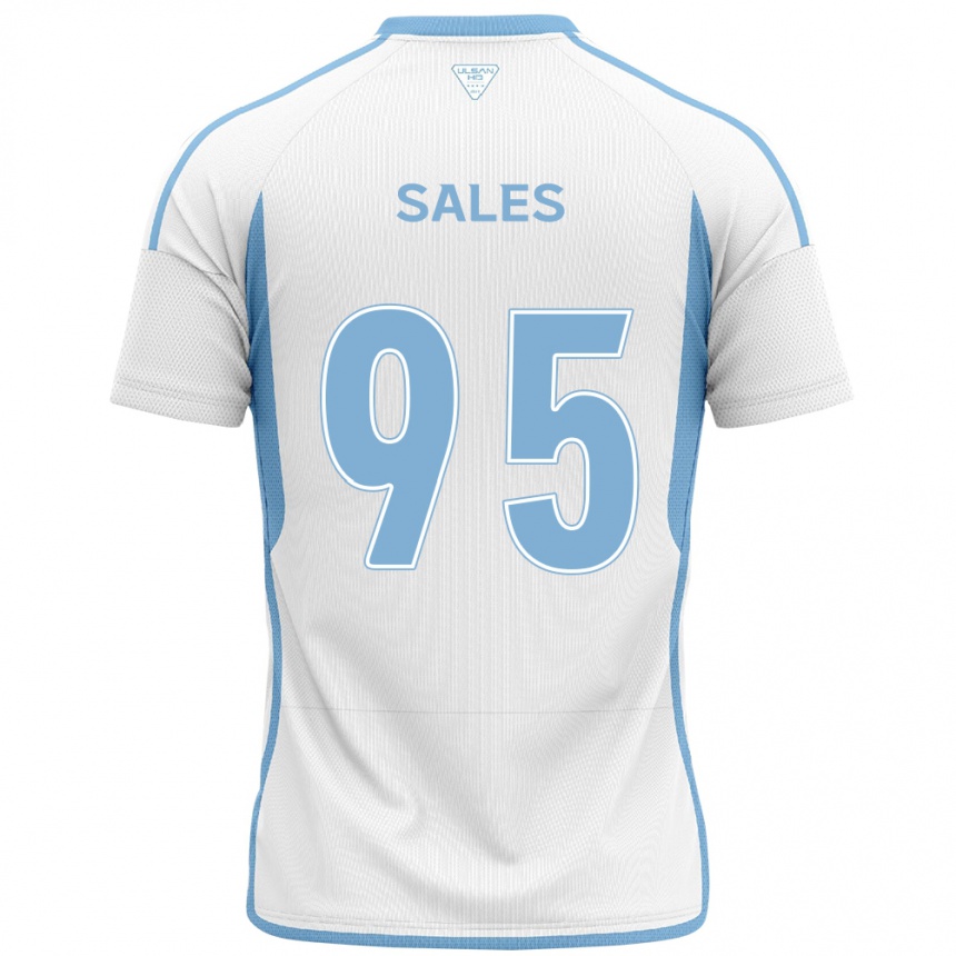 Niño Fútbol Camiseta Matheus Sales #95 Blanco Azul 2ª Equipación 2024/25 Argentina