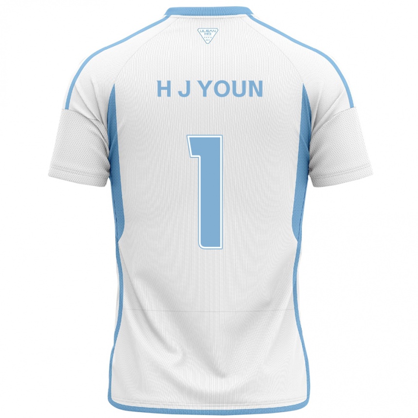 Niño Fútbol Camiseta Je-Hun Youn #1 Blanco Azul 2ª Equipación 2024/25 Argentina