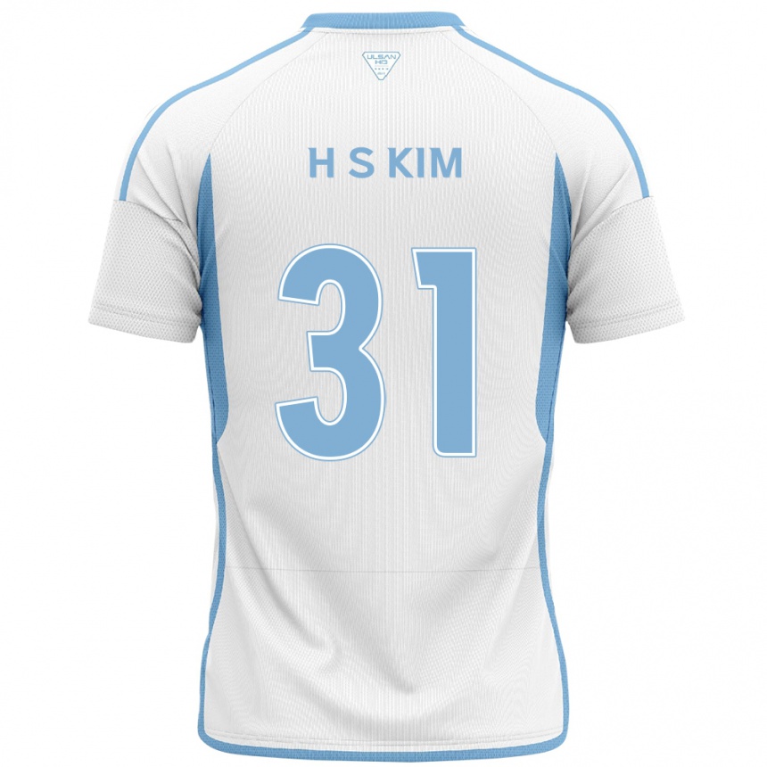 Niño Fútbol Camiseta Se-Hyoung Kim #31 Blanco Azul 2ª Equipación 2024/25 Argentina