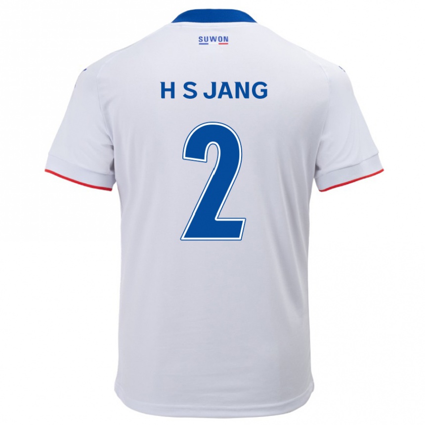 Niño Fútbol Camiseta Seok-Hwan Jang #2 Blanco Azul 2ª Equipación 2024/25 Argentina