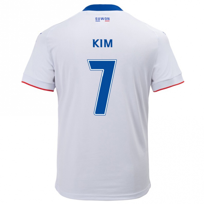 Niño Fútbol Camiseta Hyun Kim #7 Blanco Azul 2ª Equipación 2024/25 Argentina