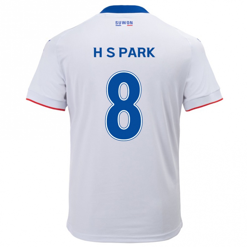 Niño Fútbol Camiseta Sang-Hyeok Park #8 Blanco Azul 2ª Equipación 2024/25 Argentina