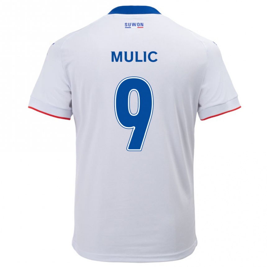 Niño Fútbol Camiseta Fejsal Mulic #9 Blanco Azul 2ª Equipación 2024/25 Argentina