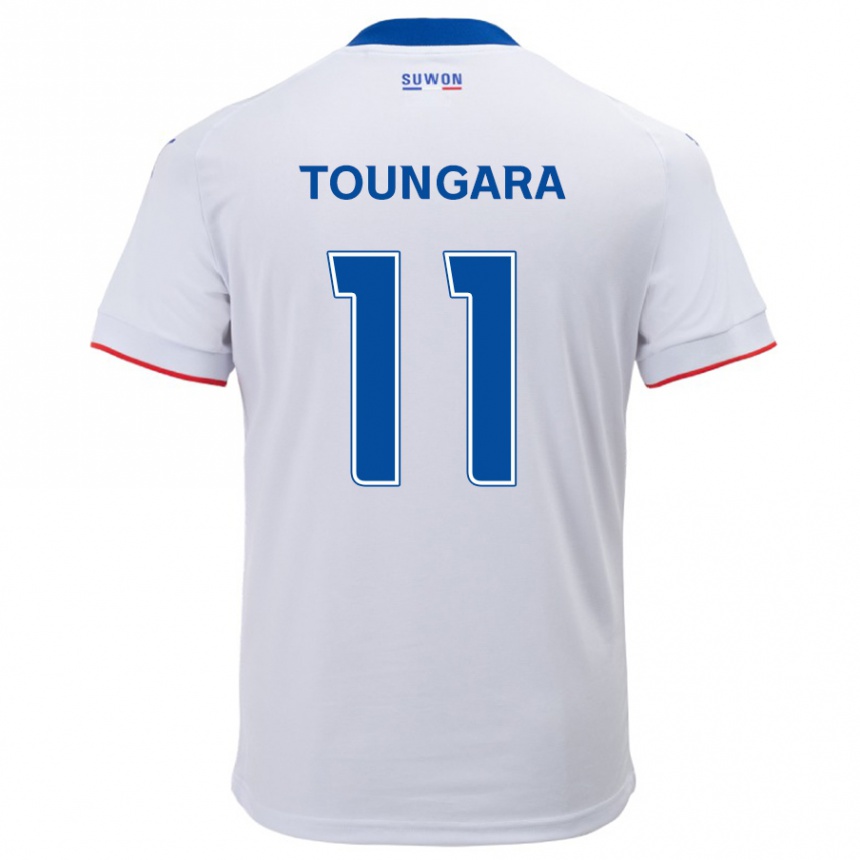 Niño Fútbol Camiseta Aboubacar Toungara #11 Blanco Azul 2ª Equipación 2024/25 Argentina