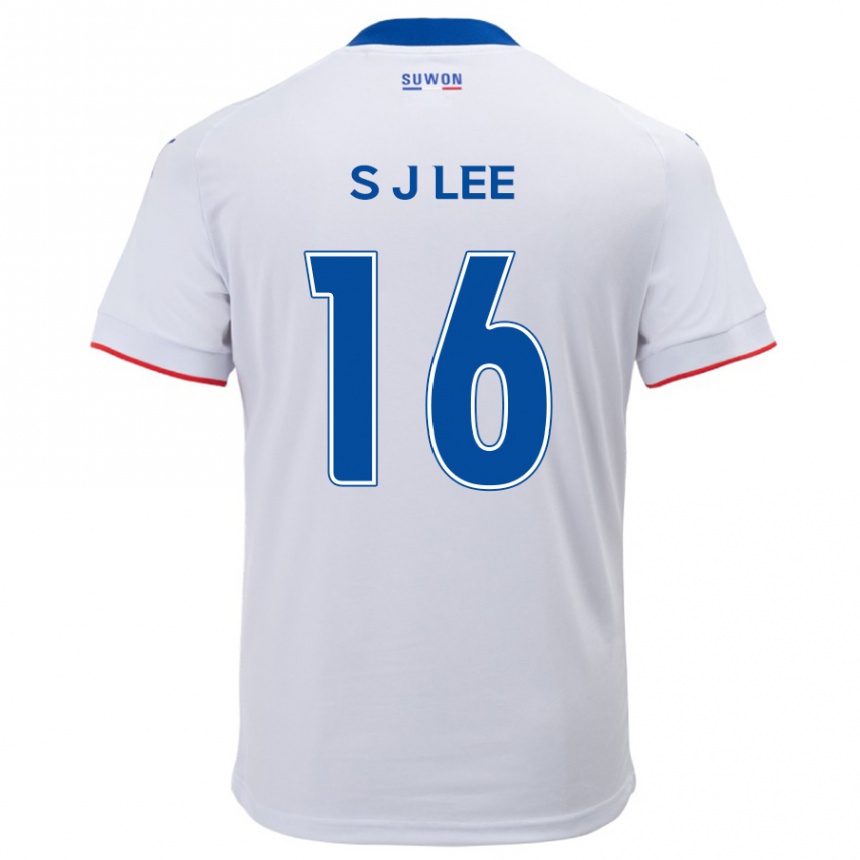 Niño Fútbol Camiseta Jong-Sung Lee #16 Blanco Azul 2ª Equipación 2024/25 Argentina