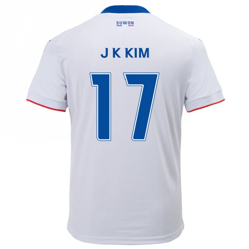 Niño Fútbol Camiseta Kyeong-Jung Kim #17 Blanco Azul 2ª Equipación 2024/25 Argentina