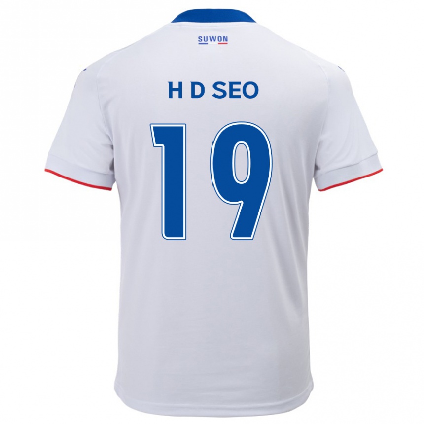 Niño Fútbol Camiseta Dong-Han Seo #19 Blanco Azul 2ª Equipación 2024/25 Argentina