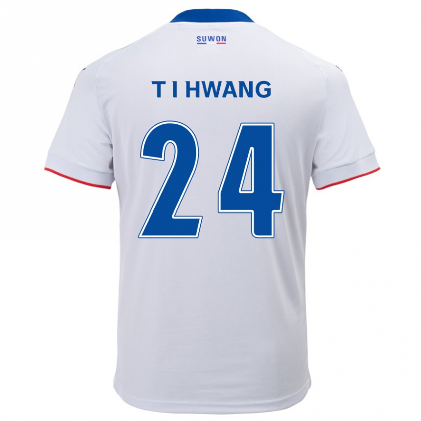 Niño Fútbol Camiseta In-Taek Hwang #24 Blanco Azul 2ª Equipación 2024/25 Argentina