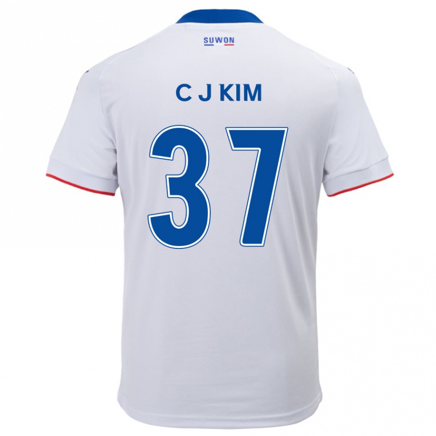 Niño Fútbol Camiseta Joo-Chan Kim #37 Blanco Azul 2ª Equipación 2024/25 Argentina