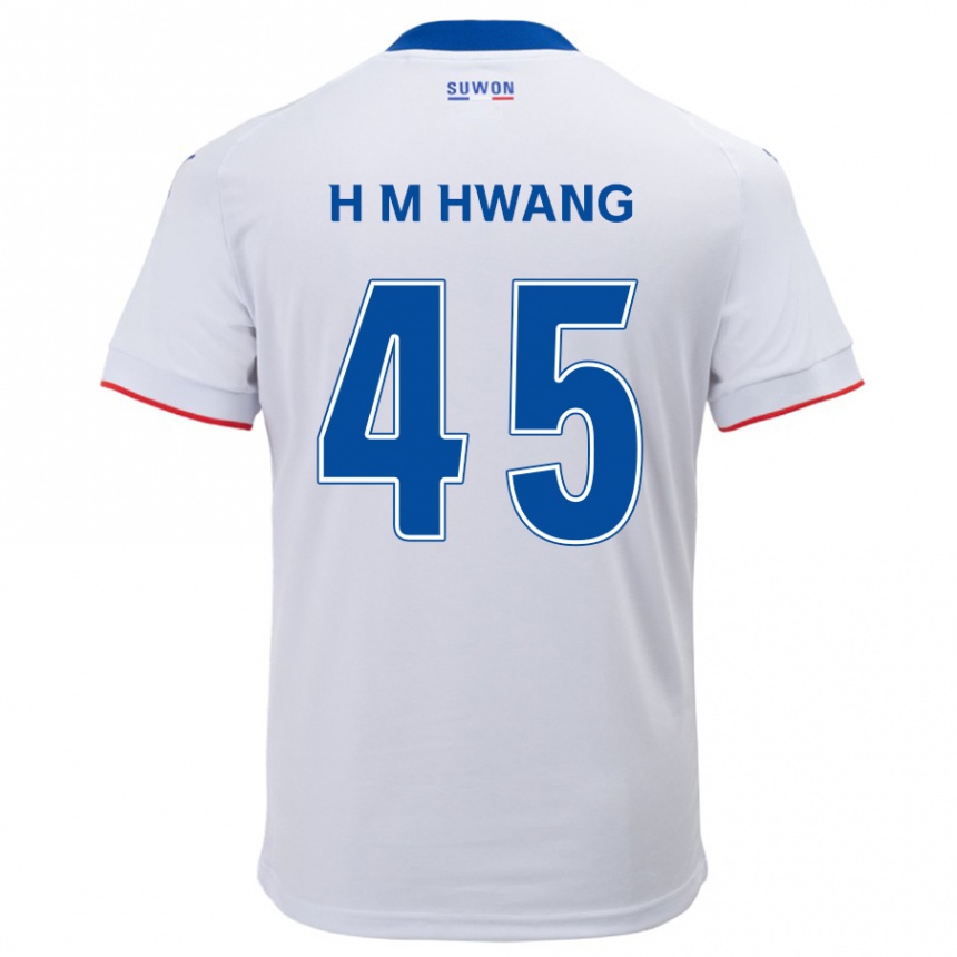 Niño Fútbol Camiseta Myung-Hyun Hwang #45 Blanco Azul 2ª Equipación 2024/25 Argentina