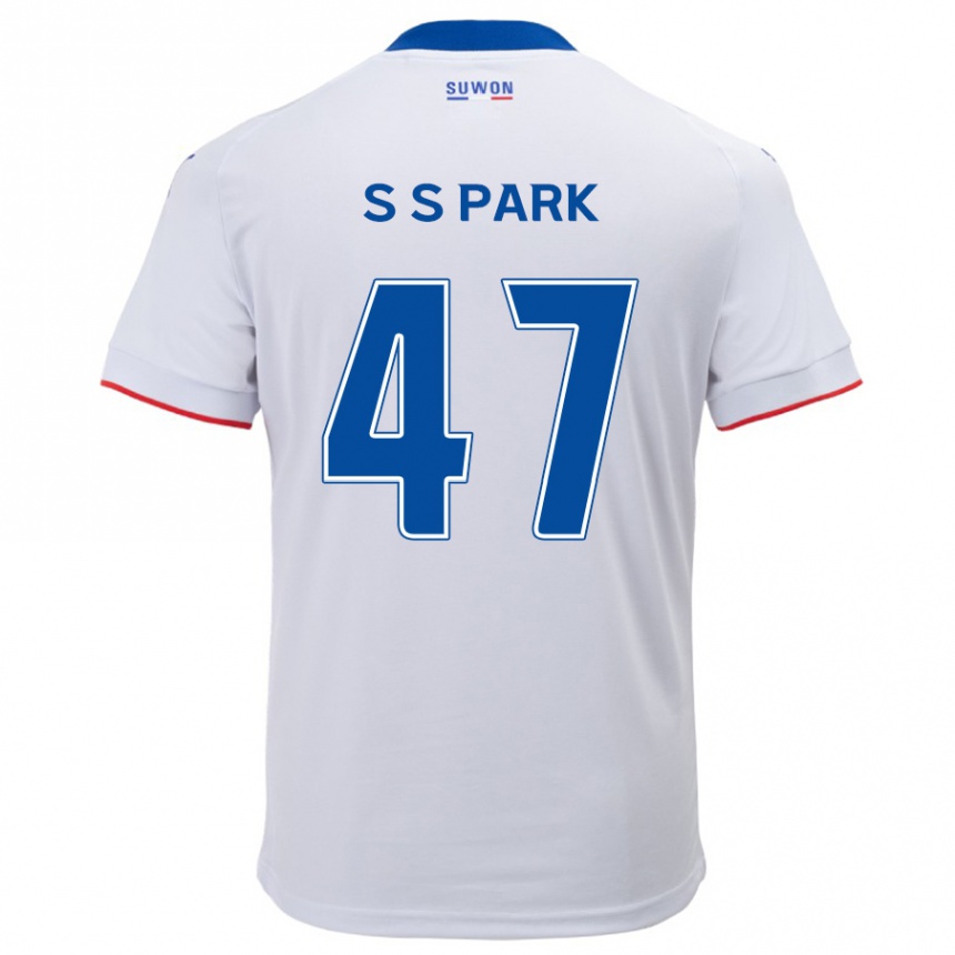 Niño Fútbol Camiseta Seung-Soo Park #47 Blanco Azul 2ª Equipación 2024/25 Argentina