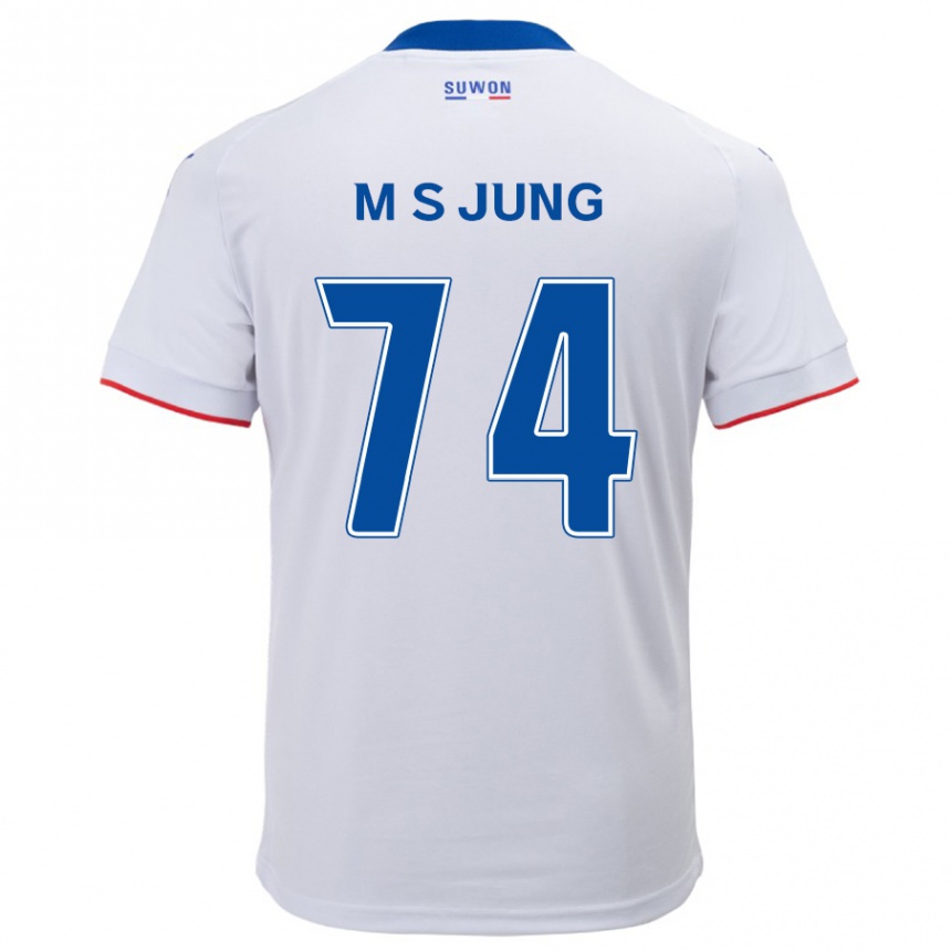 Niño Fútbol Camiseta Sung-Min Jung #74 Blanco Azul 2ª Equipación 2024/25 Argentina