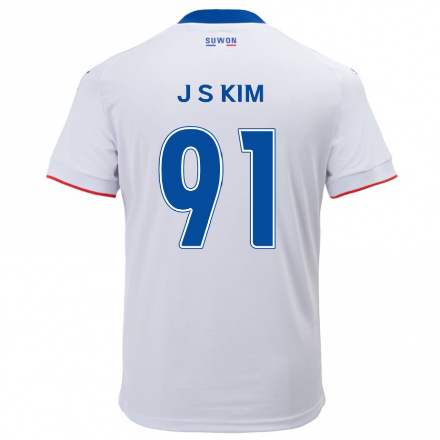 Niño Fútbol Camiseta Seong-Ju Kim #91 Blanco Azul 2ª Equipación 2024/25 Argentina