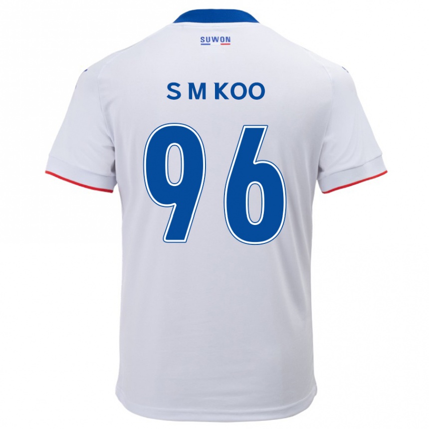 Niño Fútbol Camiseta Min-Seo Koo #96 Blanco Azul 2ª Equipación 2024/25 Argentina