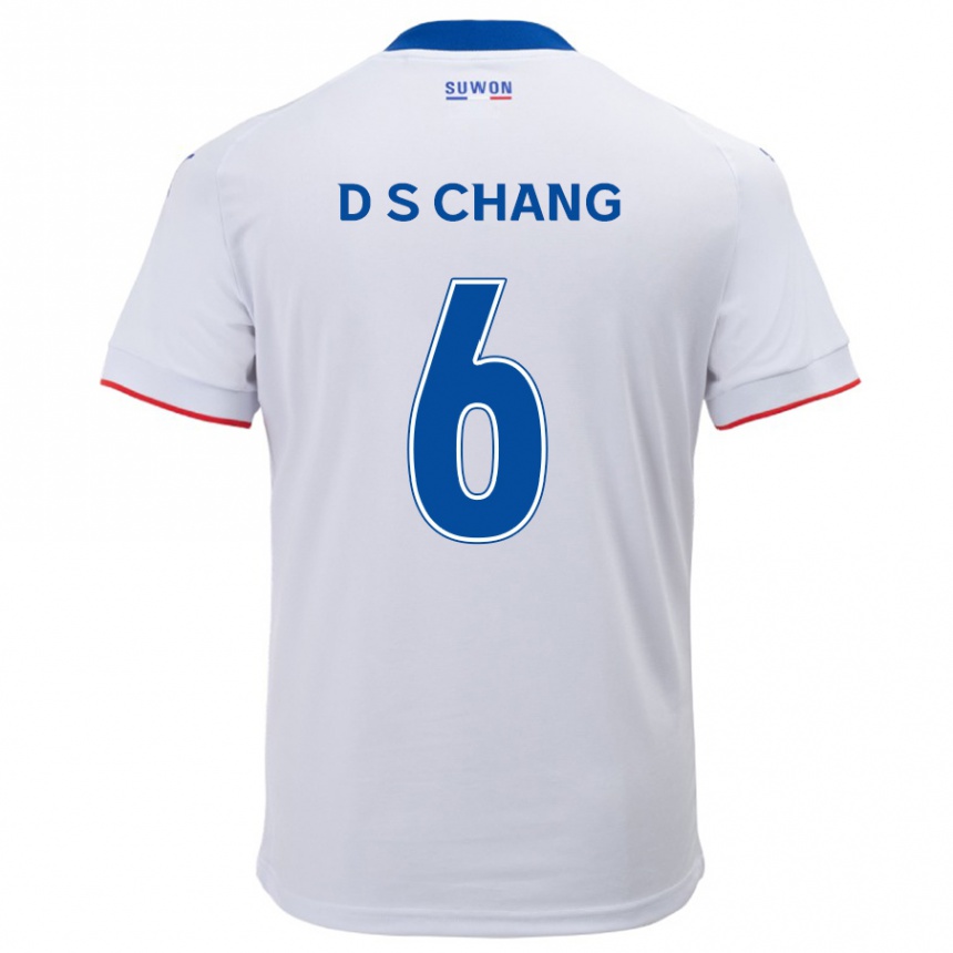 Niño Fútbol Camiseta Se-Dong Chang #6 Blanco Azul 2ª Equipación 2024/25 Argentina