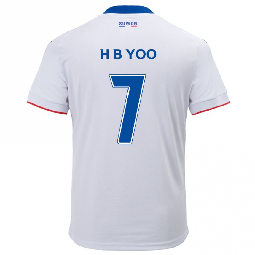 Niño Fútbol Camiseta Byung-Heon Yoo #7 Blanco Azul 2ª Equipación 2024/25 Argentina