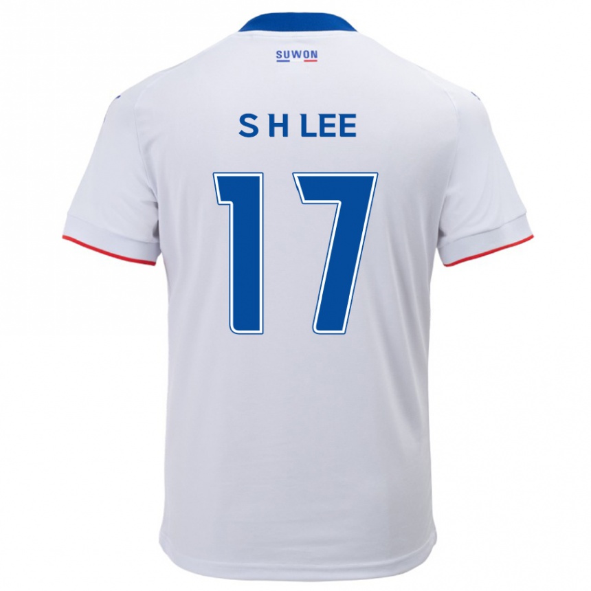 Niño Fútbol Camiseta Hyun-Seo Lee #17 Blanco Azul 2ª Equipación 2024/25 Argentina