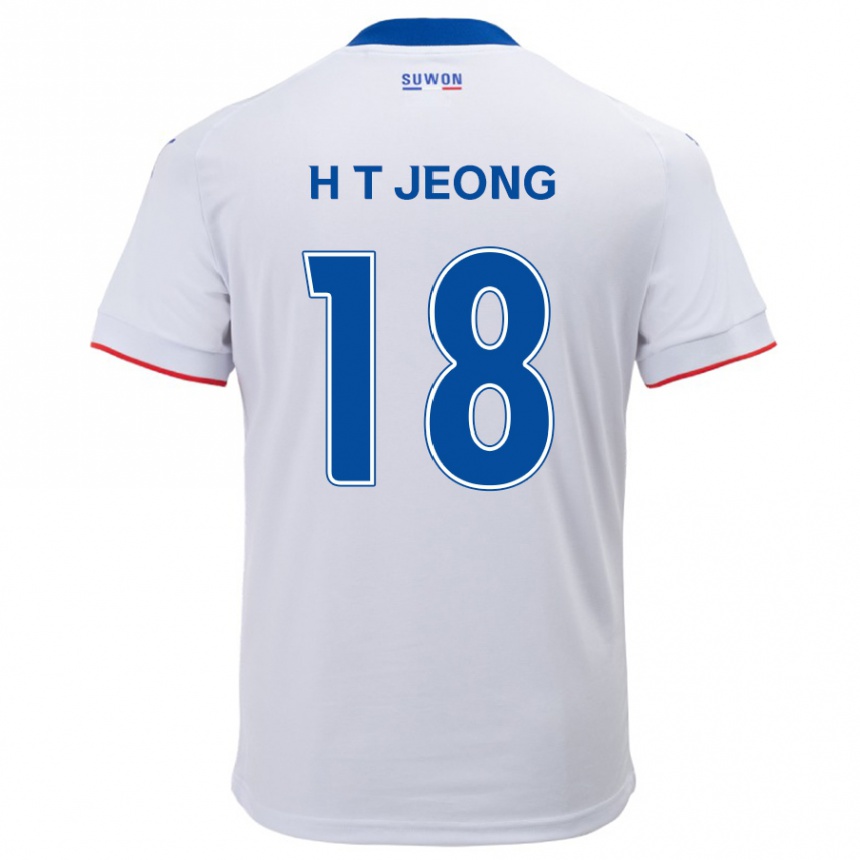 Niño Fútbol Camiseta Tae-Hwan Jeong #18 Blanco Azul 2ª Equipación 2024/25 Argentina