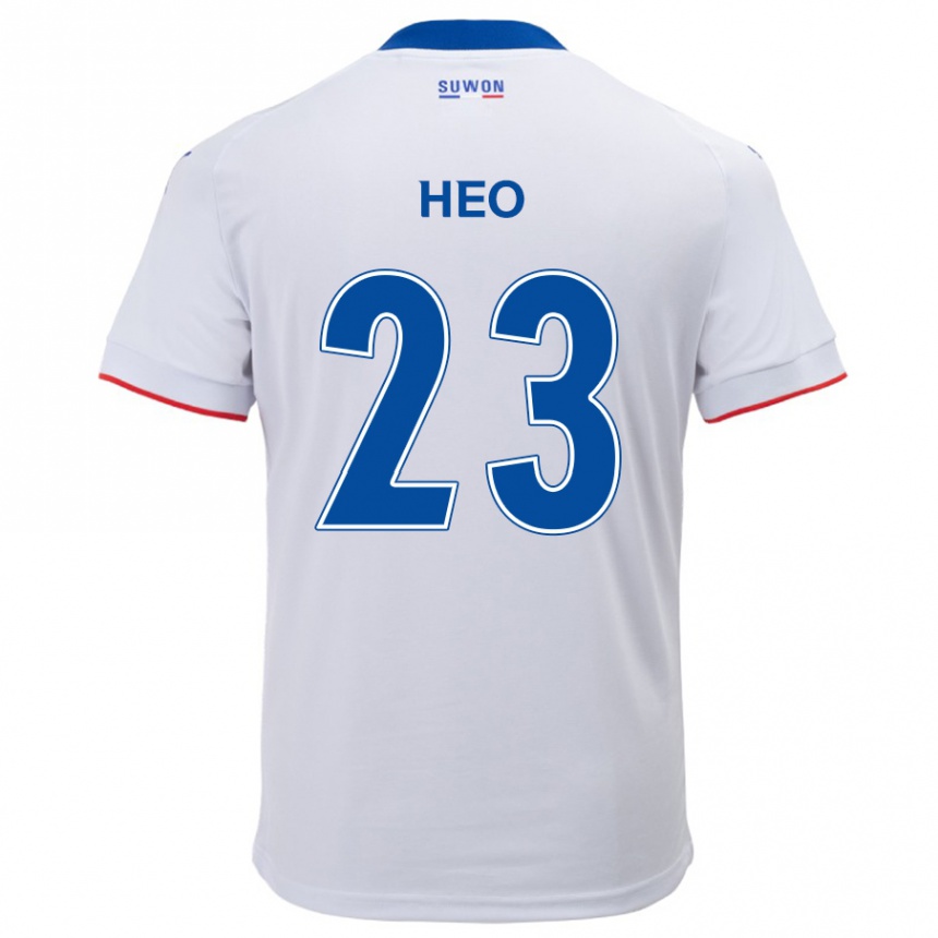 Niño Fútbol Camiseta Hwan Heo #23 Blanco Azul 2ª Equipación 2024/25 Argentina