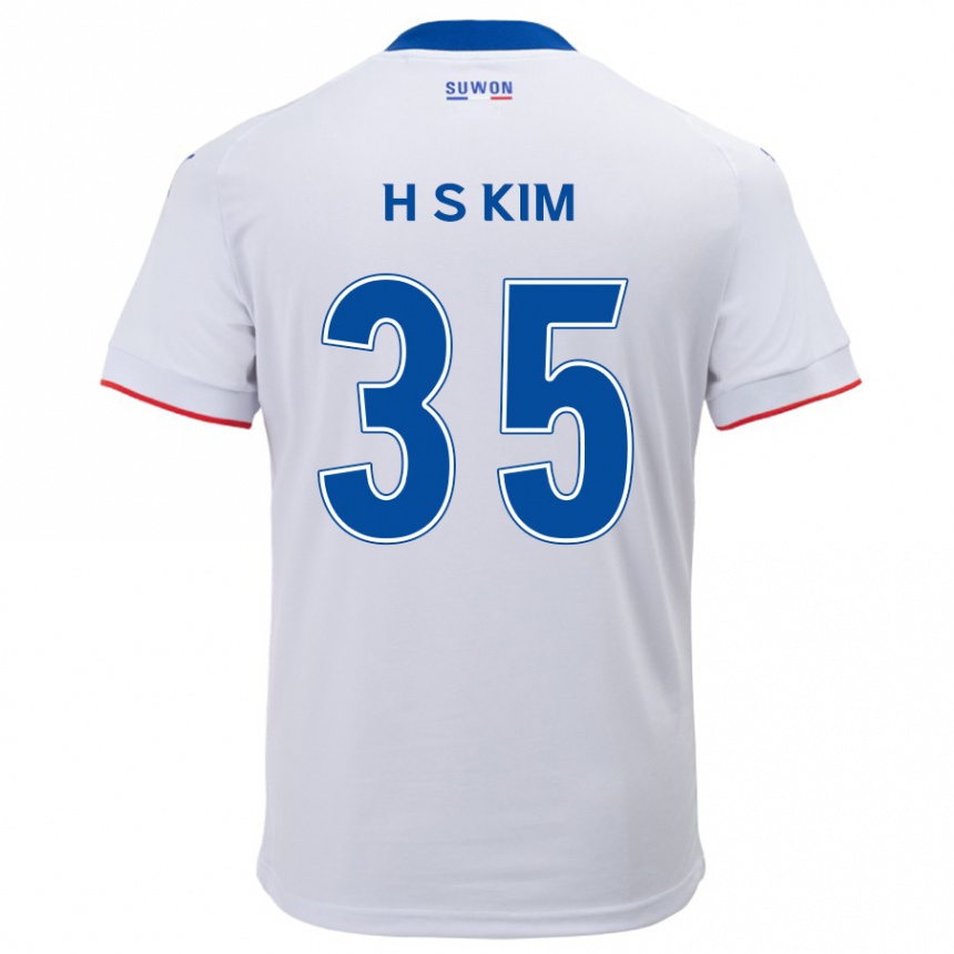 Niño Fútbol Camiseta Seung-Hyun Kim #35 Blanco Azul 2ª Equipación 2024/25 Argentina