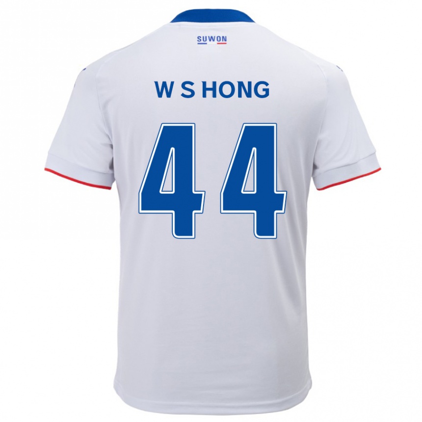 Niño Fútbol Camiseta Sang-Won Hong #44 Blanco Azul 2ª Equipación 2024/25 Argentina