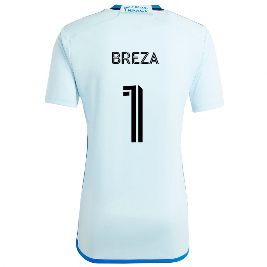 Niño Fútbol Camiseta Sebastian Breza #1 Azul Hielo 2ª Equipación 2024/25 Argentina