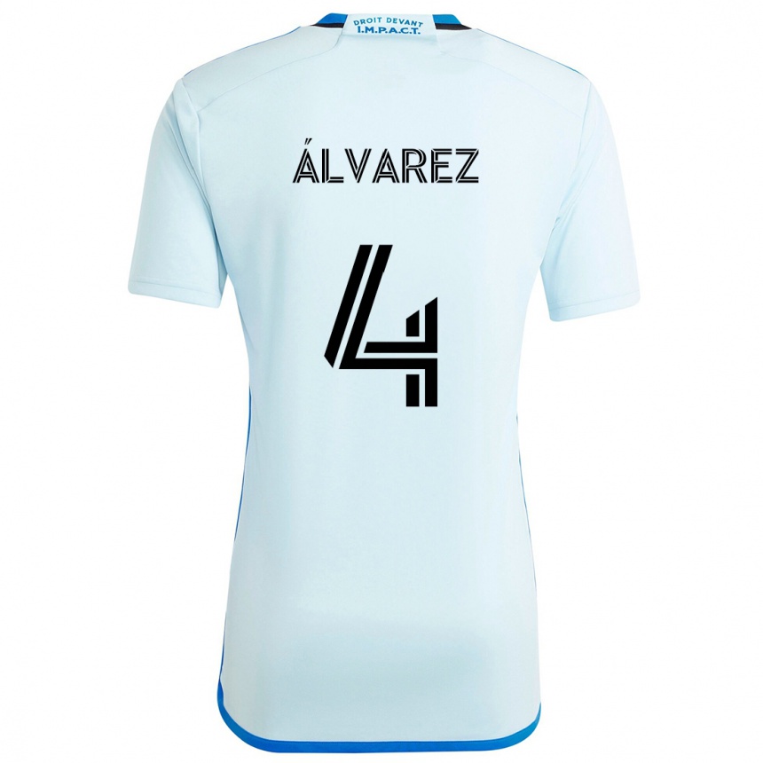 Niño Fútbol Camiseta Fernando Álvarez #4 Azul Hielo 2ª Equipación 2024/25 Argentina