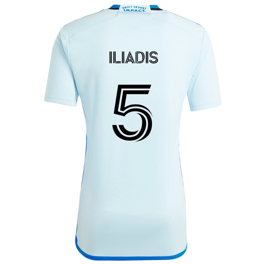 Niño Fútbol Camiseta Ilias Iliadis #5 Azul Hielo 2ª Equipación 2024/25 Argentina