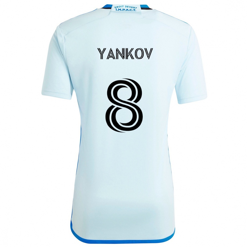 Niño Fútbol Camiseta Dominik Yankov #8 Azul Hielo 2ª Equipación 2024/25 Argentina