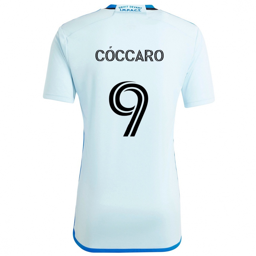 Niño Fútbol Camiseta Matías Cóccaro #9 Azul Hielo 2ª Equipación 2024/25 Argentina