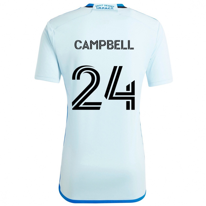 Niño Fútbol Camiseta George Campbell #24 Azul Hielo 2ª Equipación 2024/25 Argentina