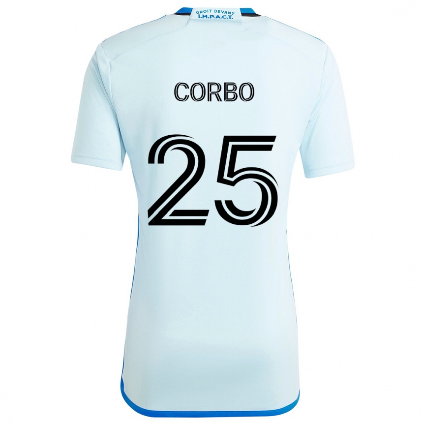 Niño Fútbol Camiseta Gabriele Corbo #25 Azul Hielo 2ª Equipación 2024/25 Argentina