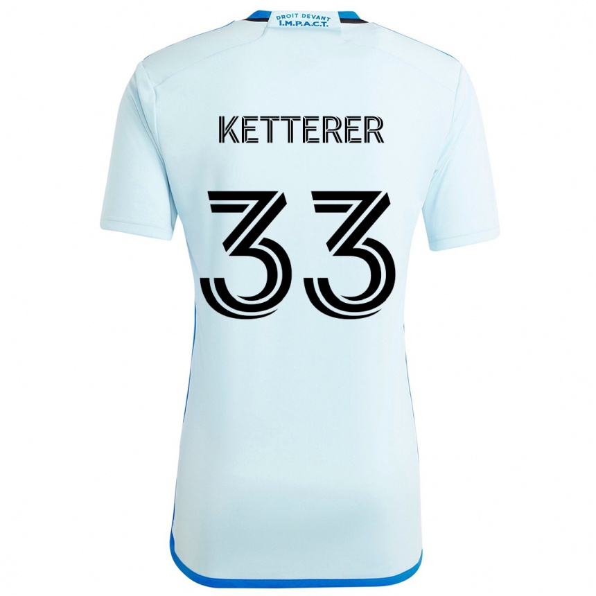 Niño Fútbol Camiseta Logan Ketterer #33 Azul Hielo 2ª Equipación 2024/25 Argentina