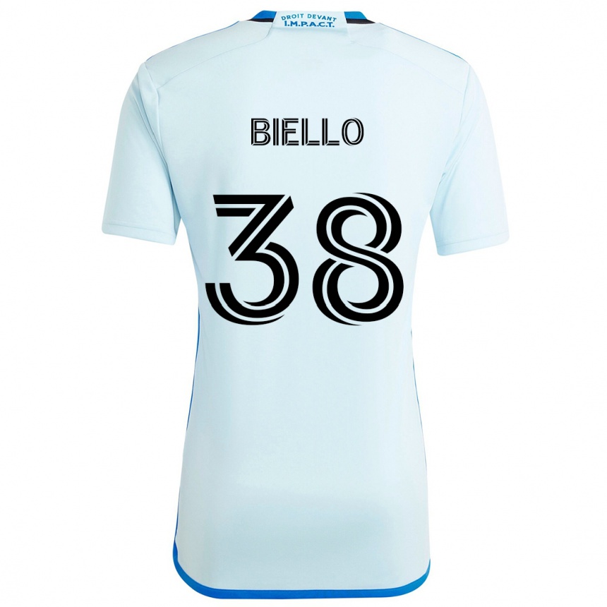 Niño Fútbol Camiseta Alessandro Biello #38 Azul Hielo 2ª Equipación 2024/25 Argentina