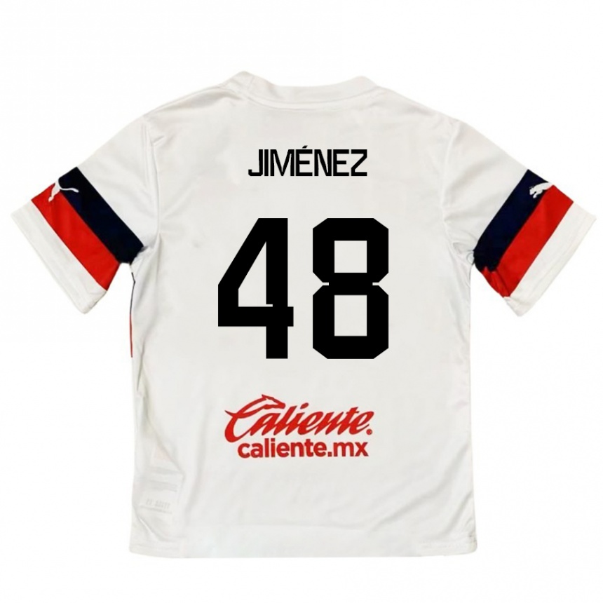 Niño Fútbol Camiseta Leonardo Jiménez #48 Blanco Rojo 2ª Equipación 2024/25 Argentina