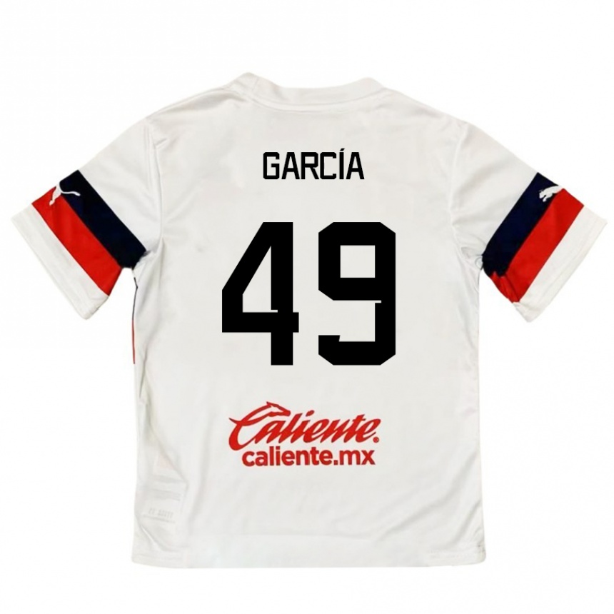 Niño Fútbol Camiseta Gilberto García #49 Blanco Rojo 2ª Equipación 2024/25 Argentina